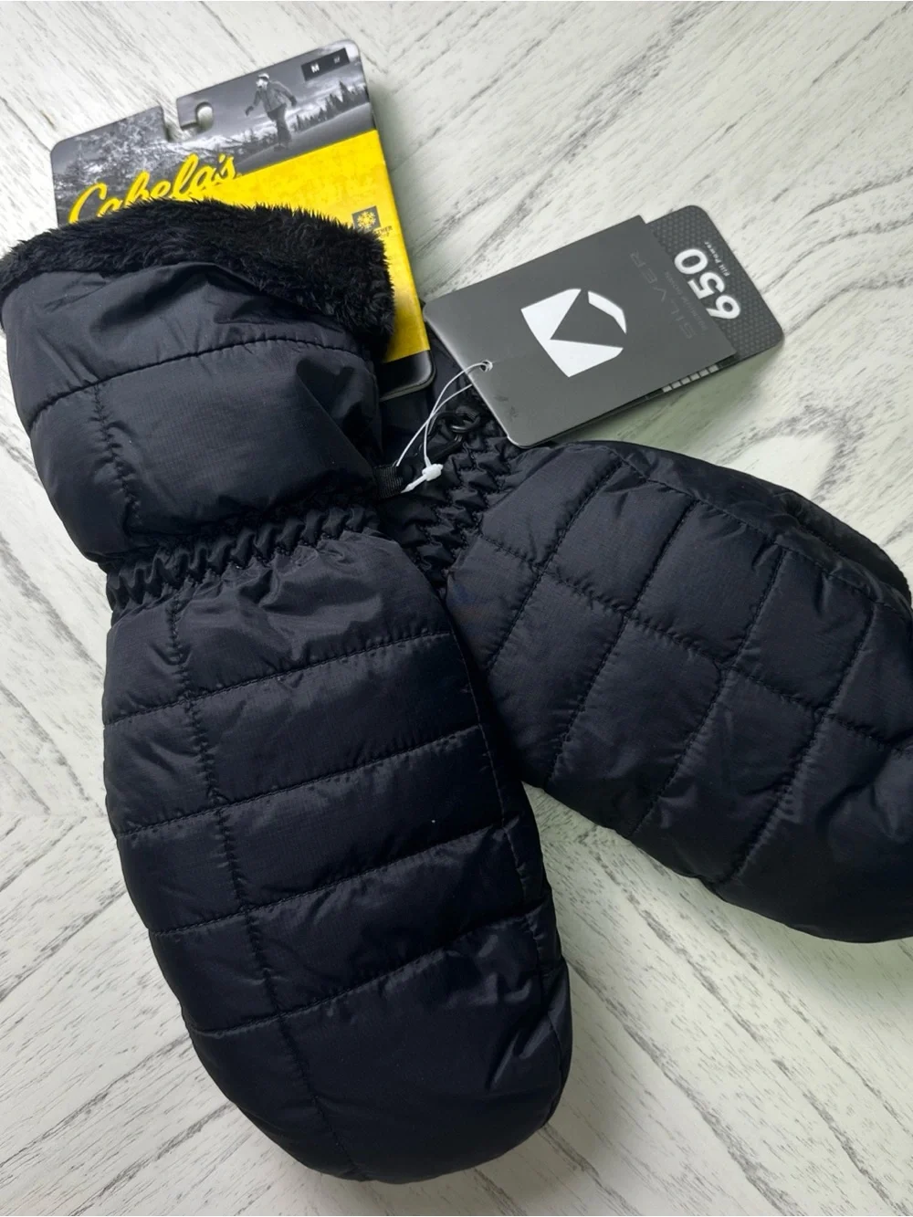 Cabela's Black Quilted Men's Insulated Mittens